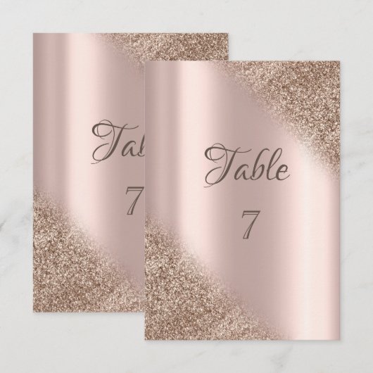 Elegant Roos Gold Glitter Ombre Kaart (Voorkant / Achterkant)