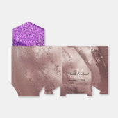 Elegant Roos Gold Glitter Ombre Monogram Naam Bedankdoosjes (Uitgevouwen)