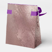 Elegant Roos Gold Glitter Ombre Monogram Naam Bedankdoosjes (Achterkant)