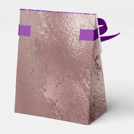 Elegant Roos Gold Glitter Ombre Monogram Naam Bedankdoosjes (Achterkant)