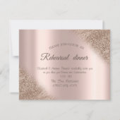 Elegant Roos Gold Glitter Ombre Rehearsal Dinner Kaart (Voorkant)