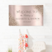Elegant Roos Gold Glitter Ombre Spandoek (Insitu)
