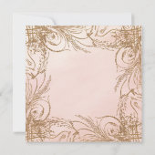 Elegant Roos Gold Glitter Painted Floral Bridal Kaart (Achterkant)