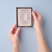 Elegant Roos Gold Glitter Paws Dog Grooming Menu (Hand)