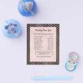 Elegant Roos Gold Glitter Paws Dog Grooming Menu (Enkel)