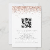 Elegant Roos Gold Glitter QR code Weddenschap Kaart (Achterkant)