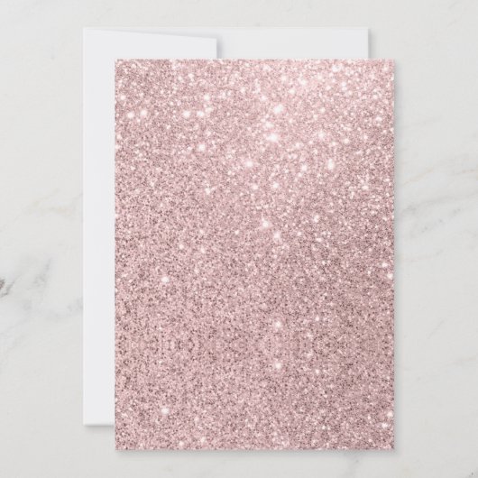 Elegant Roos Gold Glitter Quinceañera Dress Kaart (Achterkant)