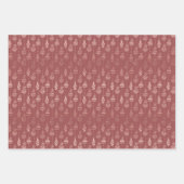 Elegant Roos Gold Glitter Roze kersttrio Gift Inpakpapier Vel (Voorkant 2)