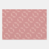 Elegant Roos Gold Glitter Roze kersttrio Gift Inpakpapier Vel (Voorkant)