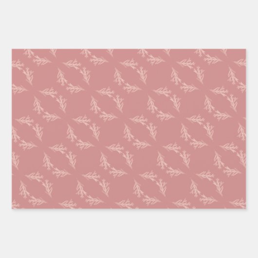 Elegant Roos Gold Glitter Roze kersttrio Gift Inpakpapier Vel (Voorkant)