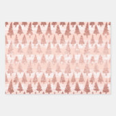 Elegant Roos Gold Glitter Roze kersttrio Gift Inpakpapier Vel (Voorkant 3)