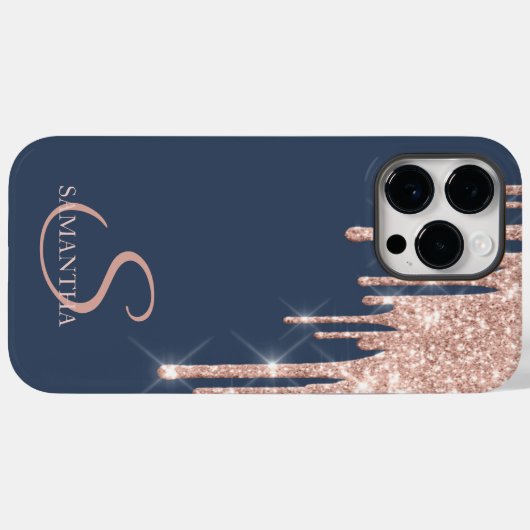 Elegant Roos Gold Glitter-schijven Case-Mate iPhone Case (Achterkant (horizontaal))