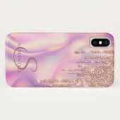 Elegant Roos Gold Glitter-schijven Holografisch Case-Mate iPhone Case (Achterkant (horizontaal))