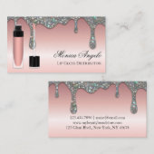Elegant Roos Gold Glitter-schijven Lip glanzend Ge Visitekaartje (Voorkant / Achterkant)
