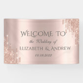 Elegant Roos Gold Glitter-schijven Spandoek (Horizontaal)
