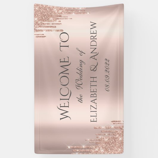 Elegant Roos Gold Glitter-schijven Spandoek (Verticaal)
