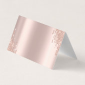 Elegant Roos Gold Glitter-schijven Visitekaartje (Achterkant)