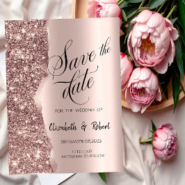 Elegant Roos Gold Glitter Script Save the Date