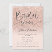 Elegant roos gold glitter script vrijgezellenfeest kaart (Voorkant)