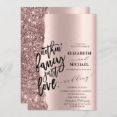 Elegant Roos Gold Glitter Script Weddenschap Kaart (Voorkant / Achterkant)