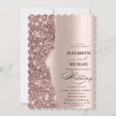 Elegant Roos Gold Glitter Script Weddenschap Kaart (Voorkant)