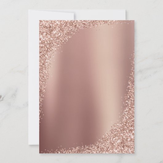 Elegant Roos Gold Glitter Script Weddenschap Kaart (Achterkant)