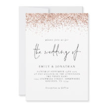 Elegant Roos Gold Glitter Script Weddenschap