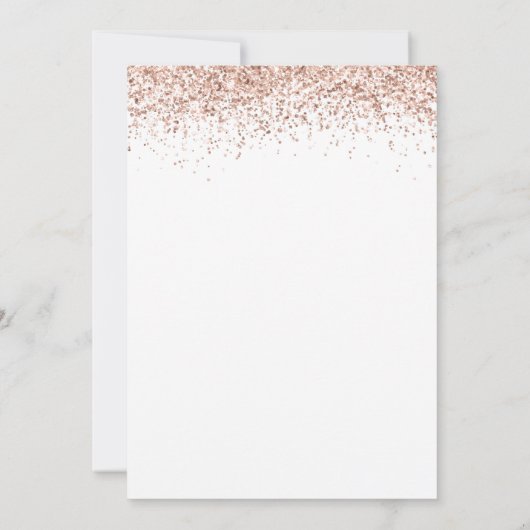 Elegant Roos Gold Glitter Script Weddenschap Kaart (Achterkant)