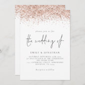Elegant Roos Gold Glitter Script Weddenschap Kaart (Voorkant / Achterkant)