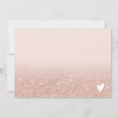 Elegant roos gold glitter script, zoet 16 bedankkaart (Achterkant)