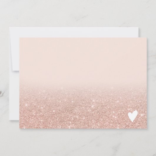 Elegant roos gold glitter script, zoet 16 bedankkaart (Achterkant)