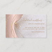 Elegant Roos Gold Glitter Signature Script Agate Visitekaartje (Achterkant)