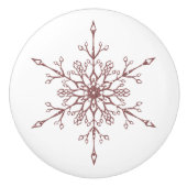 Elegant Roos Gold Glitter Snowflake Kerstmis Keramische Knop (Voorkant)