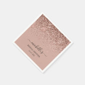 Elegant Roos Gold Glitter Sparkle Black Naam Servet (Hoek)