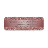 Elegant Roos Gold Glitter Sparkle Label (Voorkant)