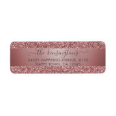 Elegant Roos Gold Glitter Sparkle Label (Voorkant)
