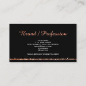 Elegant Roos Gold Glitter Sparkle Stars Black Visitekaartje (Achterkant)