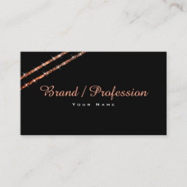 Elegant Roos Gold Glitter Sparkle Stars Black Visitekaartje