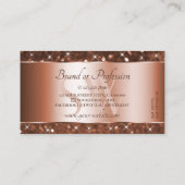 Elegant Roos Gold Glitter Sparkle Stars Initialen Visitekaartje (Achterkant)