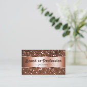 Elegant Roos Gold Glitter Sparkle Stars Opvallend Visitekaartje (Staand voorkant)