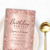 Elegant Roos Gold Glitter Sweet 16 Birthday Kaart