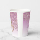 Elegant Roos Gold Glitter Sweet 16 Birthday Papieren Bekers (Rechts)