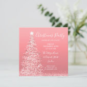 Elegant Roos Gold Glitter Tree-kerstfeest Kaart (Staand voorkant)