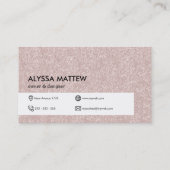 Elegant Roos Gold Glitter Trendy Personalized Visitekaartje (Achterkant)