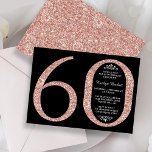Elegant Roos Gold Glitter Typografie 60th Birthday Kaart<br><div class="desc">Geniet in stijl met deze trendy en elegante roos goudglitter 60th Birthday uitnodigingen. Het ontwerp is gemakkelijk te personaliseren en uw gasten zullen enthousiast zijn wanneer zij deze stijlvolle uitnodigingen ontvangen.</div>