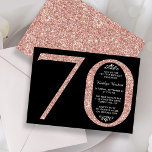 Elegant Roos Gold Glitter Typografie 70th Birthday Kaart<br><div class="desc">Geniet in stijl met deze trendy en elegante roos goudglitter 70th Birthday uitnodigingen. Het ontwerp is gemakkelijk te personaliseren en uw gasten zullen enthousiast zijn wanneer zij deze stijlvolle uitnodigingen ontvangen.</div>