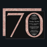 Elegant Roos Gold Glitter Typografie 70th Birthday Kaart<br><div class="desc">Geniet in stijl met deze trendy en elegante roos goudglitter 70th Birthday uitnodigingen. Het ontwerp is gemakkelijk te personaliseren en uw gasten zullen enthousiast zijn wanneer zij deze stijlvolle uitnodigingen ontvangen.</div>