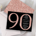 Elegant Roos Gold Glitter Typografie 90th Birthday Kaart<br><div class="desc">Geniet in stijl met deze trendy en elegante roos goudglitter 90th Birthday uitnodigingen. Het ontwerp is gemakkelijk te personaliseren en uw gasten zullen enthousiast zijn wanneer zij deze stijlvolle uitnodigingen ontvangen.</div>