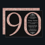 Elegant Roos Gold Glitter Typografie 90th Birthday Kaart<br><div class="desc">Geniet in stijl met deze trendy en elegante roos goudglitter 90th Birthday uitnodigingen. Het ontwerp is gemakkelijk te personaliseren en uw gasten zullen enthousiast zijn wanneer zij deze stijlvolle uitnodigingen ontvangen.</div>