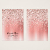 Elegant Roos Gold Glitter Verdien Display Card Visitekaartje (Voorkant /achterkant)